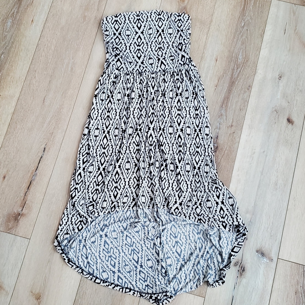 Papaya High Low Strapless Dress